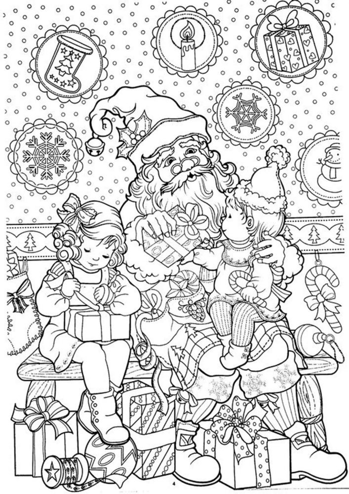 Free easy to print adult christmas coloring pages