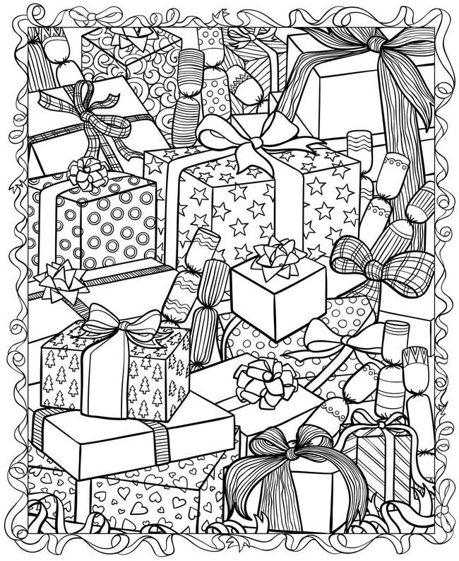 Christmas adult coloring pages printable for free download