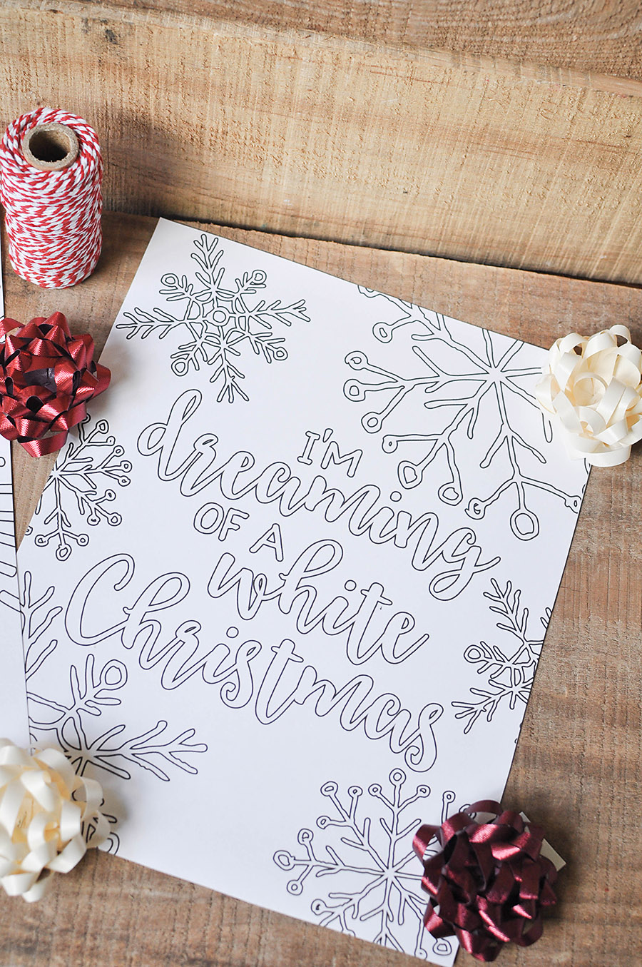 Free printable white christmas adult coloring pages