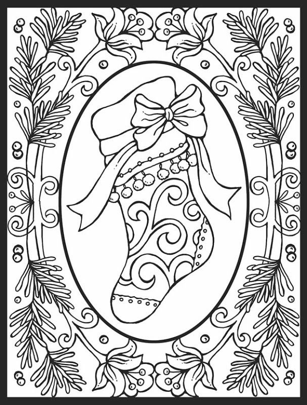 Christmas adult coloring pages printable for free download