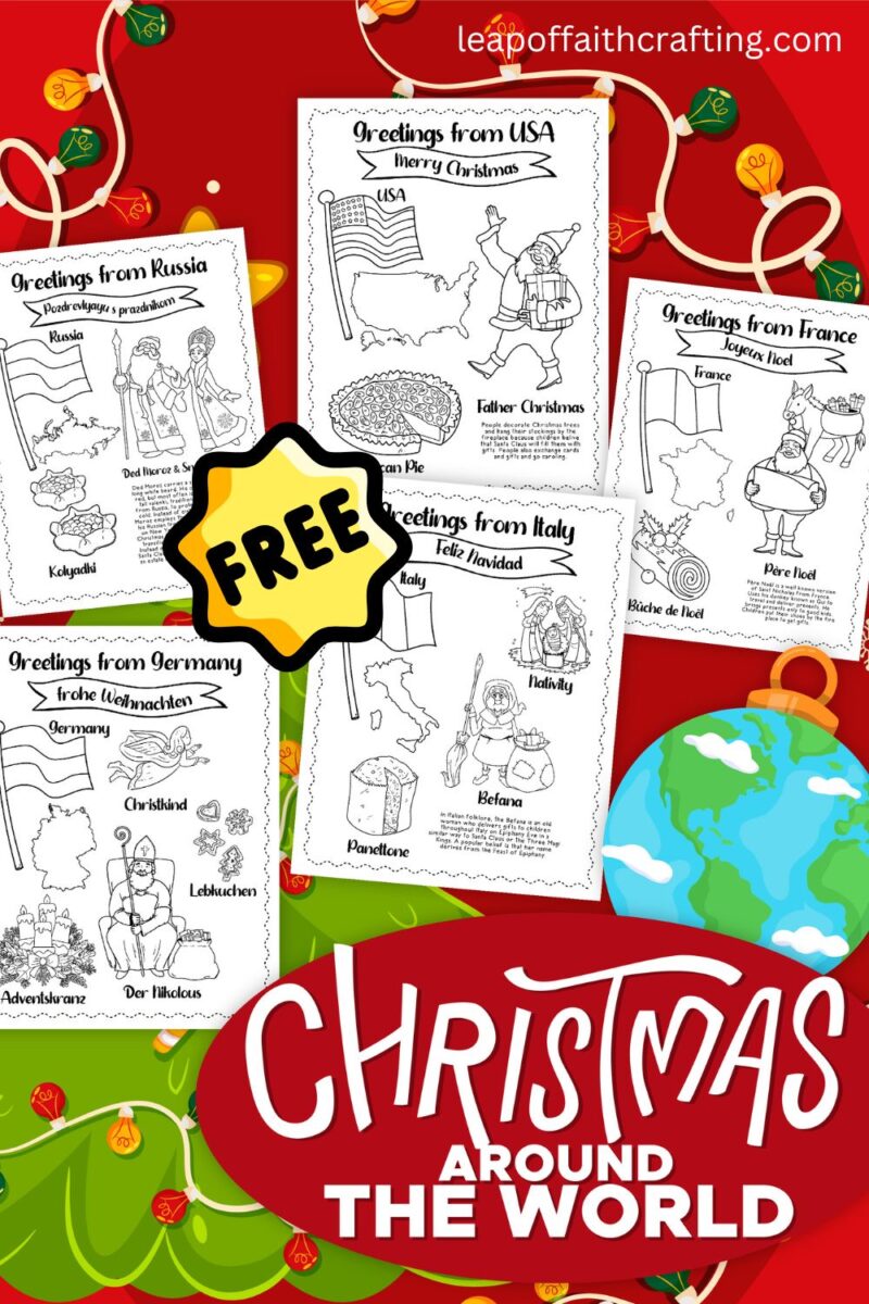 Free christmas around the world worksheets pages
