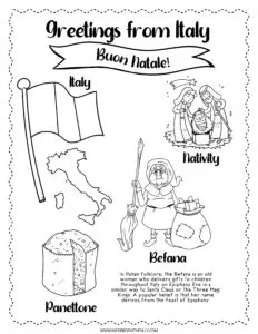 Free christmas around the world worksheets pages