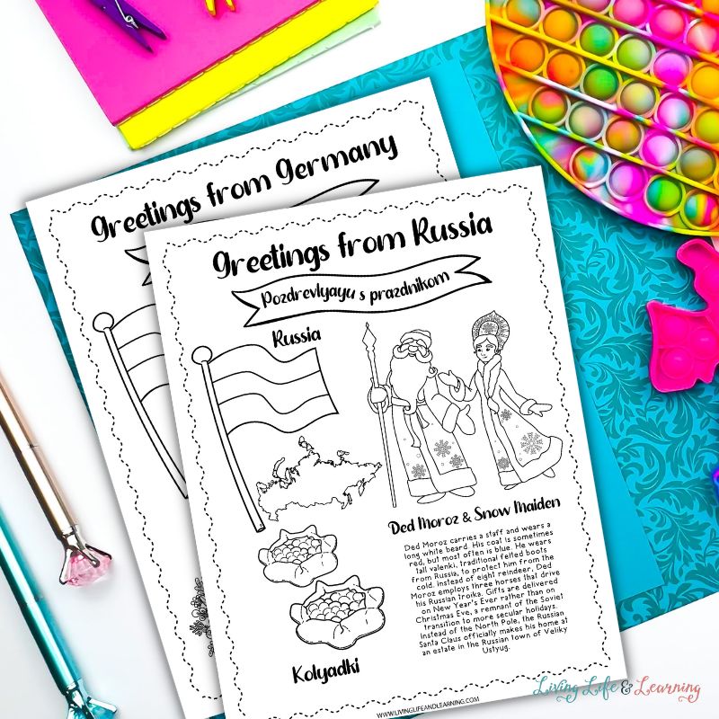 Christmas around the world coloring pages