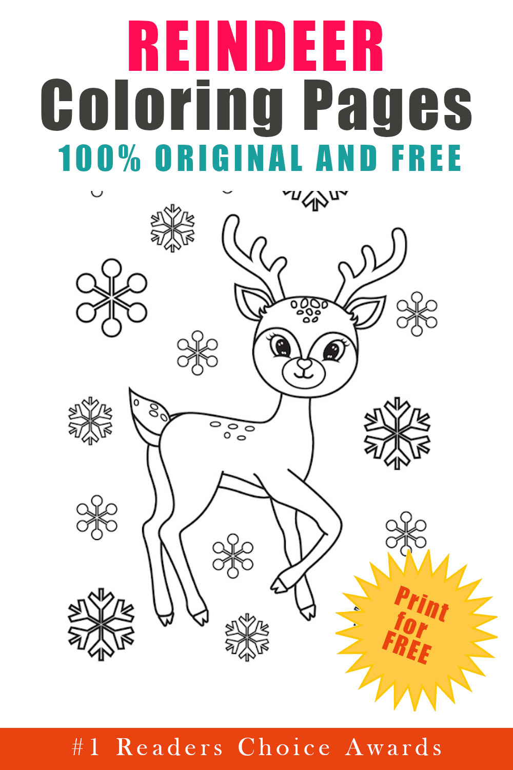 Christmas reindeers coloring pages free printables