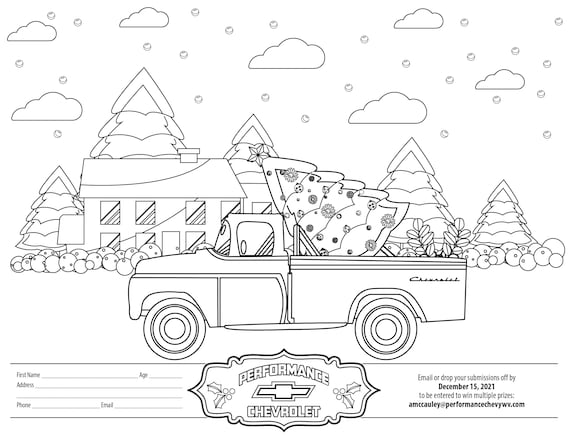 Holiday coloring contest performance chevrolet