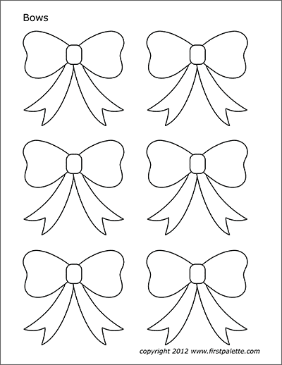 Bows free printable templates coloring pages