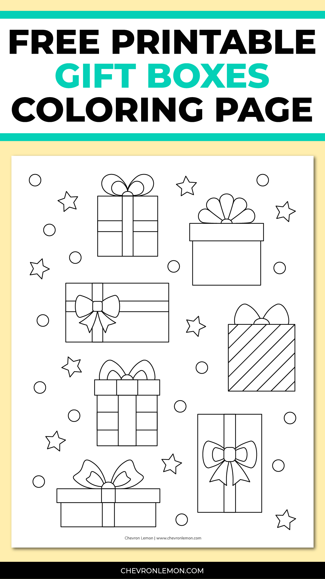 Printable gift boxes coloring page