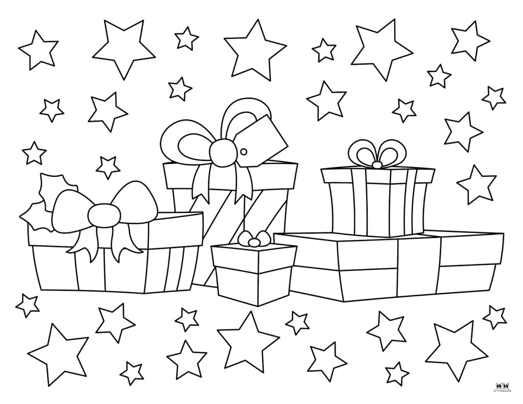 Christmas present coloring pages