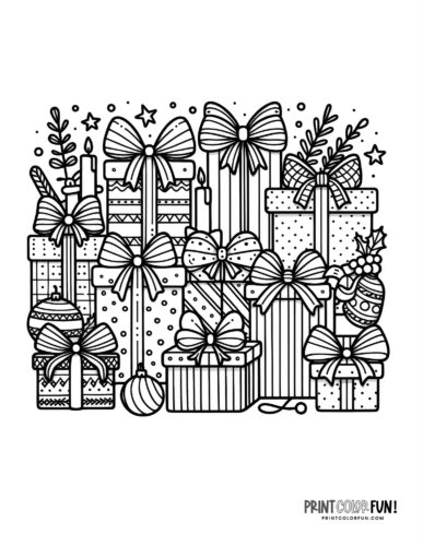 Christmas present clipart coloring pages plus quick easy activities you can do with em at