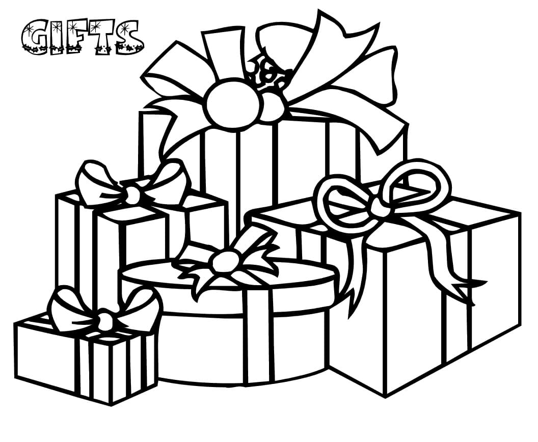 Christmas gifts image coloring page