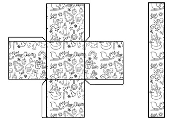 Easy christmas craft templates gift box coloring pages art sub plan