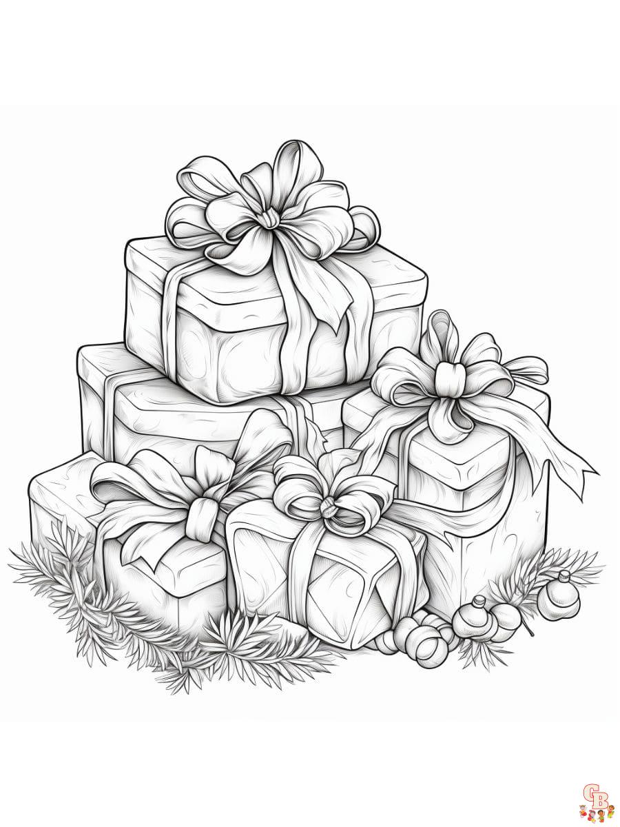 Printable present coloring pages free for kids and adults