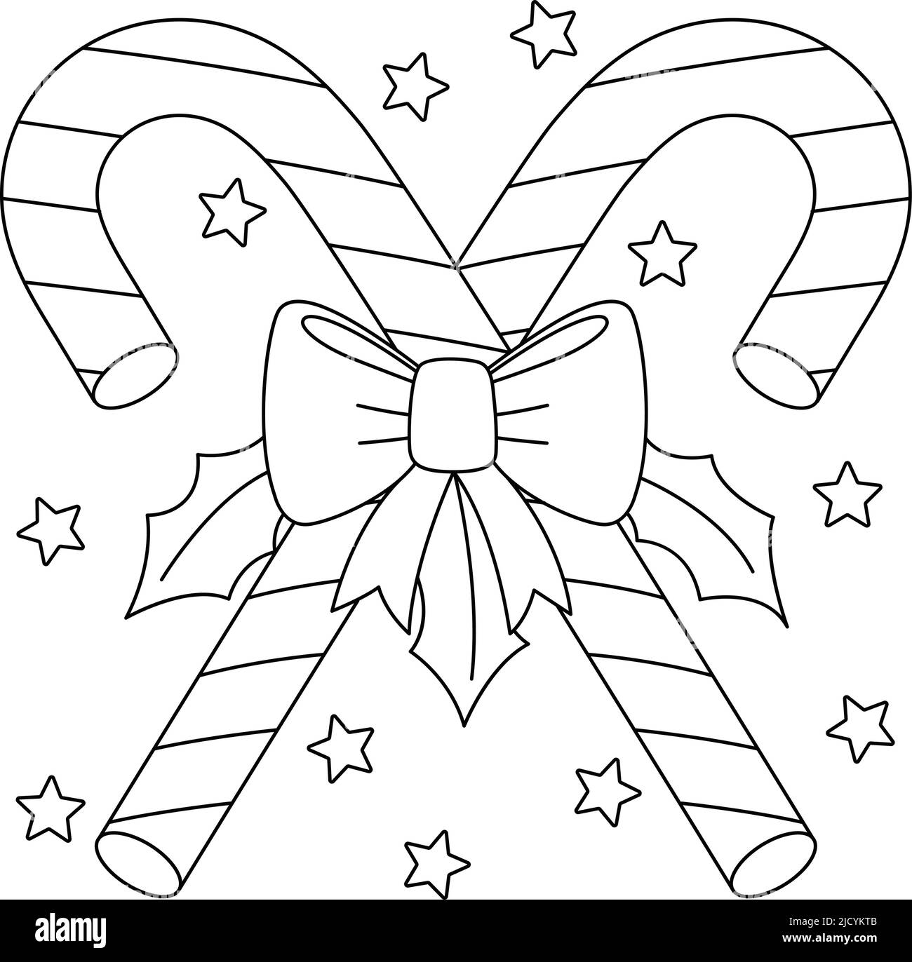 Christmas candy cane coloring page for kids stock vector image art