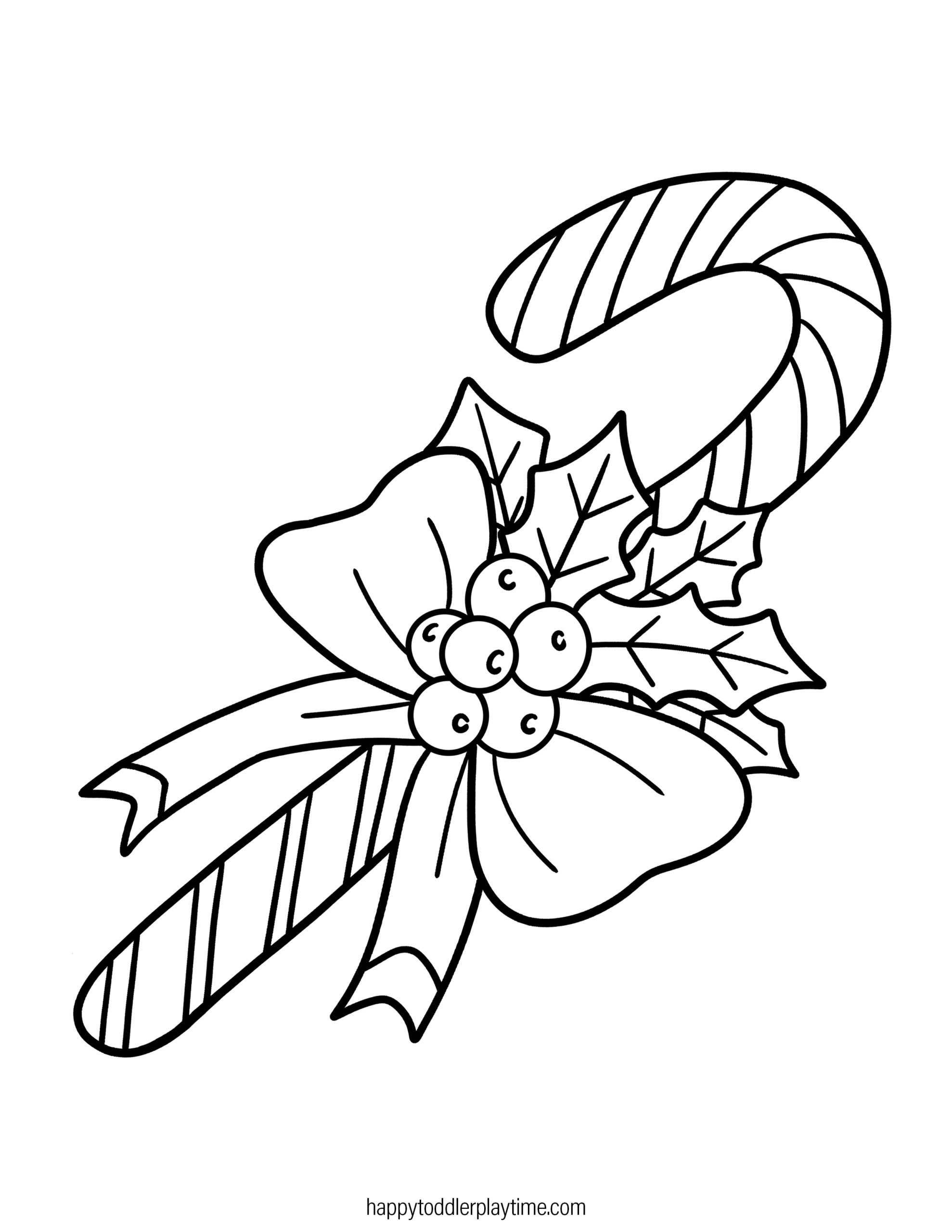 Free printable candy cane coloring pages for kids