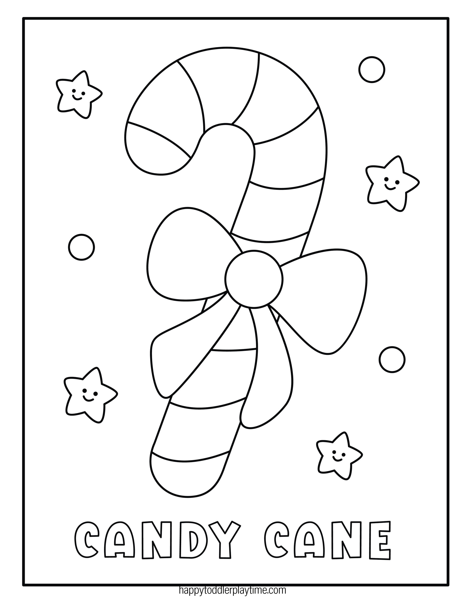 Free printable candy cane coloring pages for kids