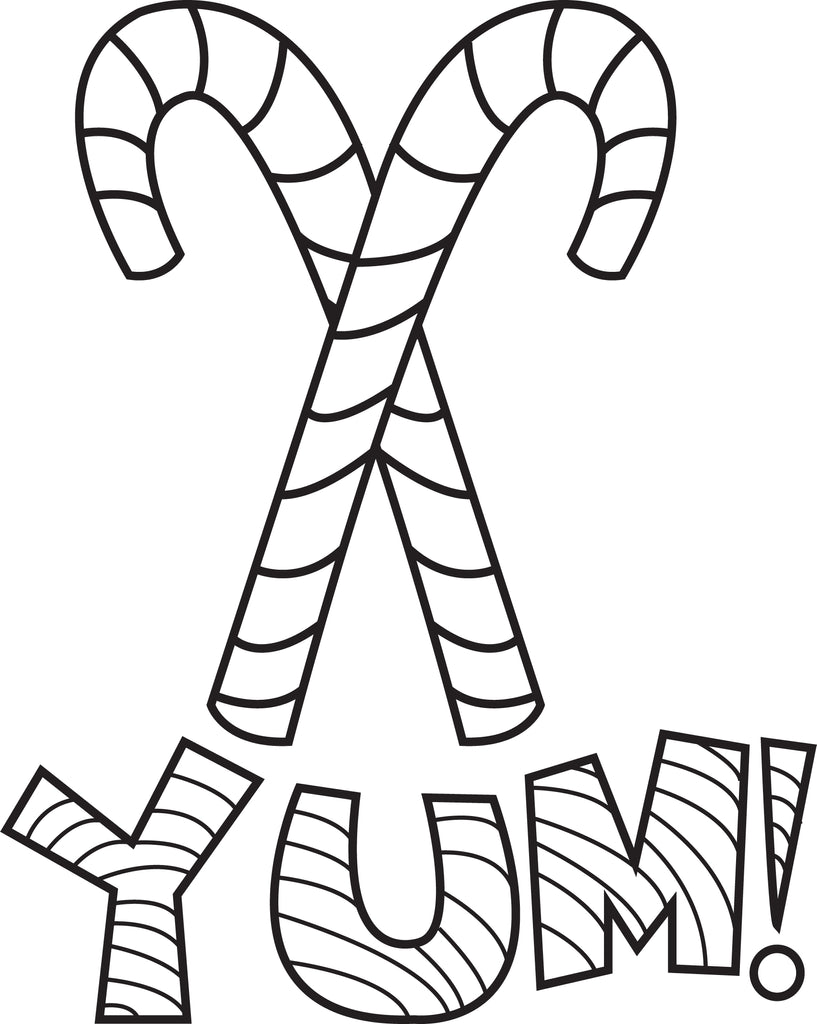 Printable candy canes coloring page for kids â