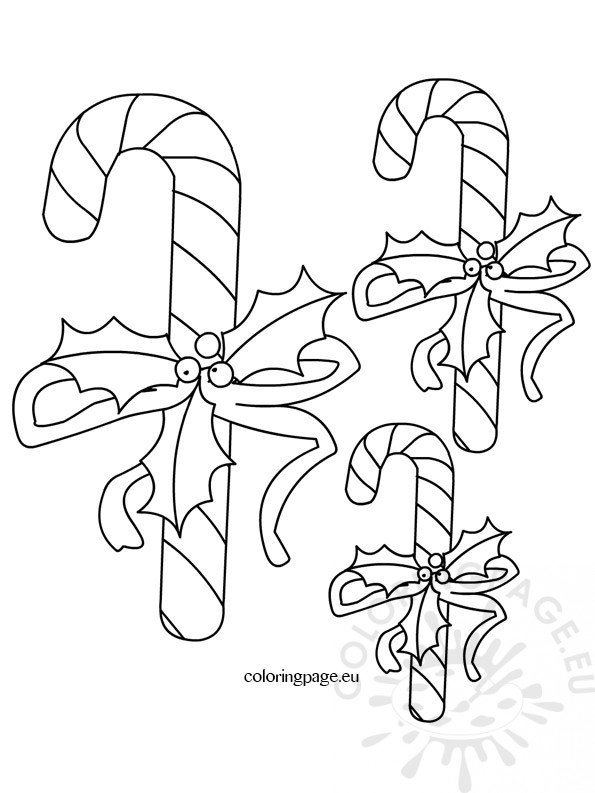 Candy cane template coloring page
