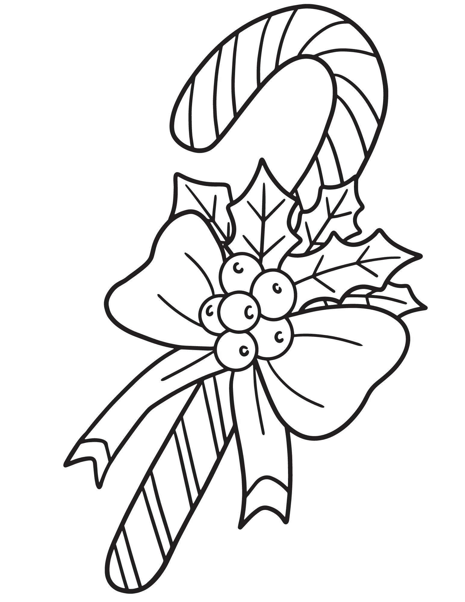 Christmas candy cane coloring page