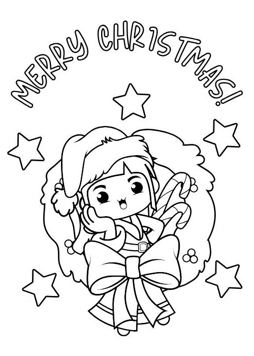 Printable christmas cards to color for kids