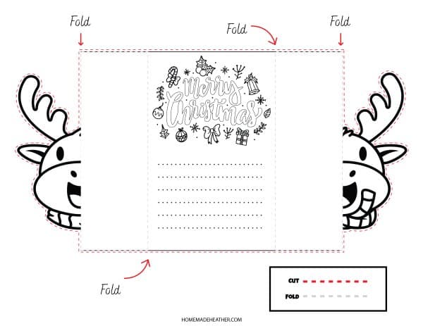 Free printable christmas card coloring pages homemade heather