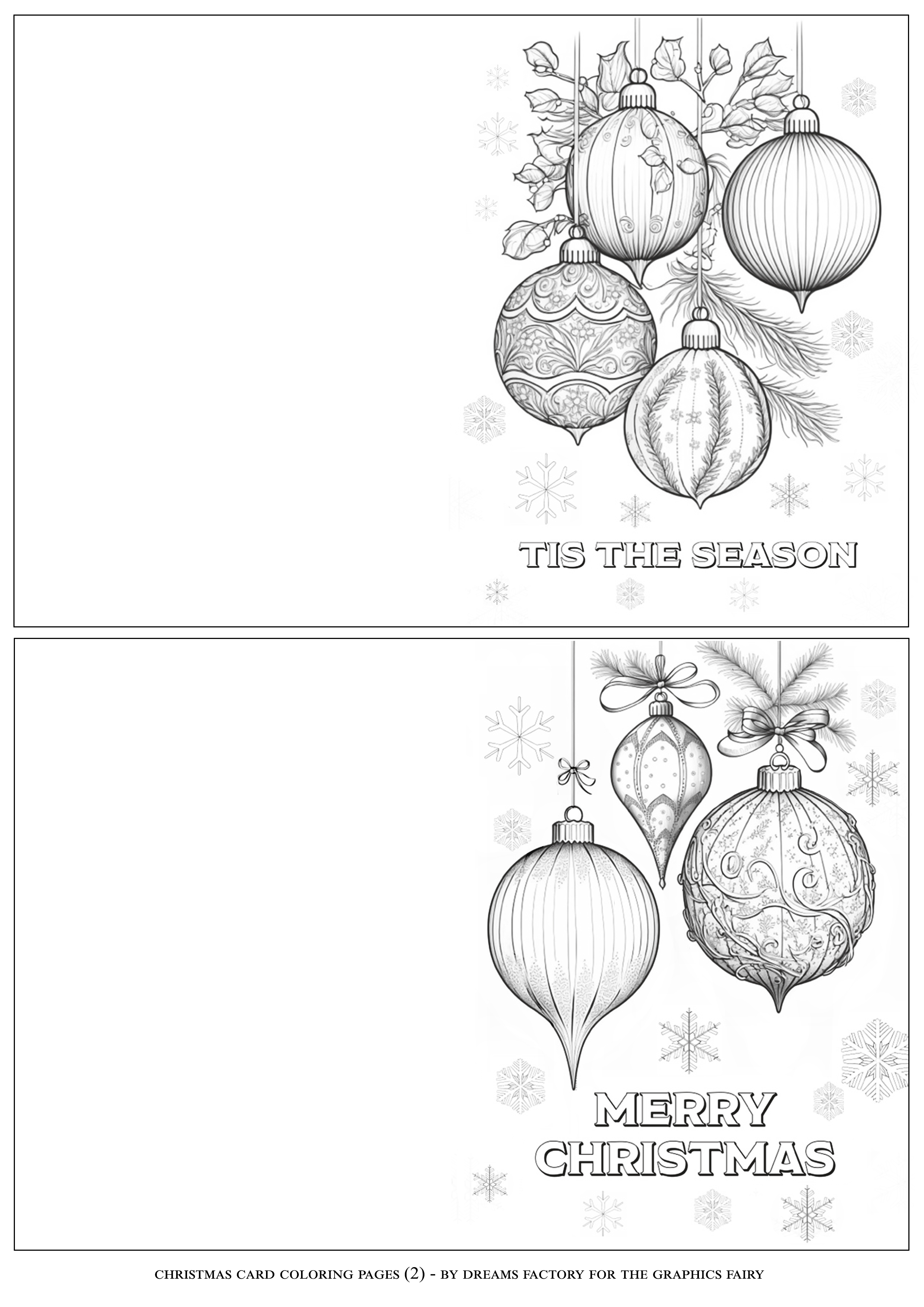 Christmas card coloring pages