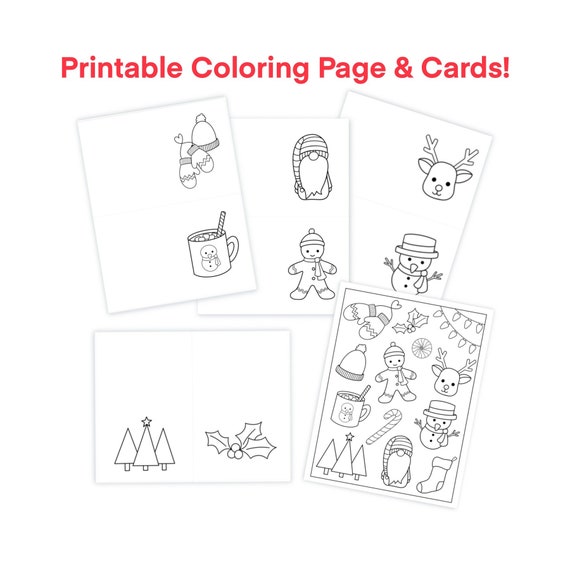 Printable coloring page and christmas cards