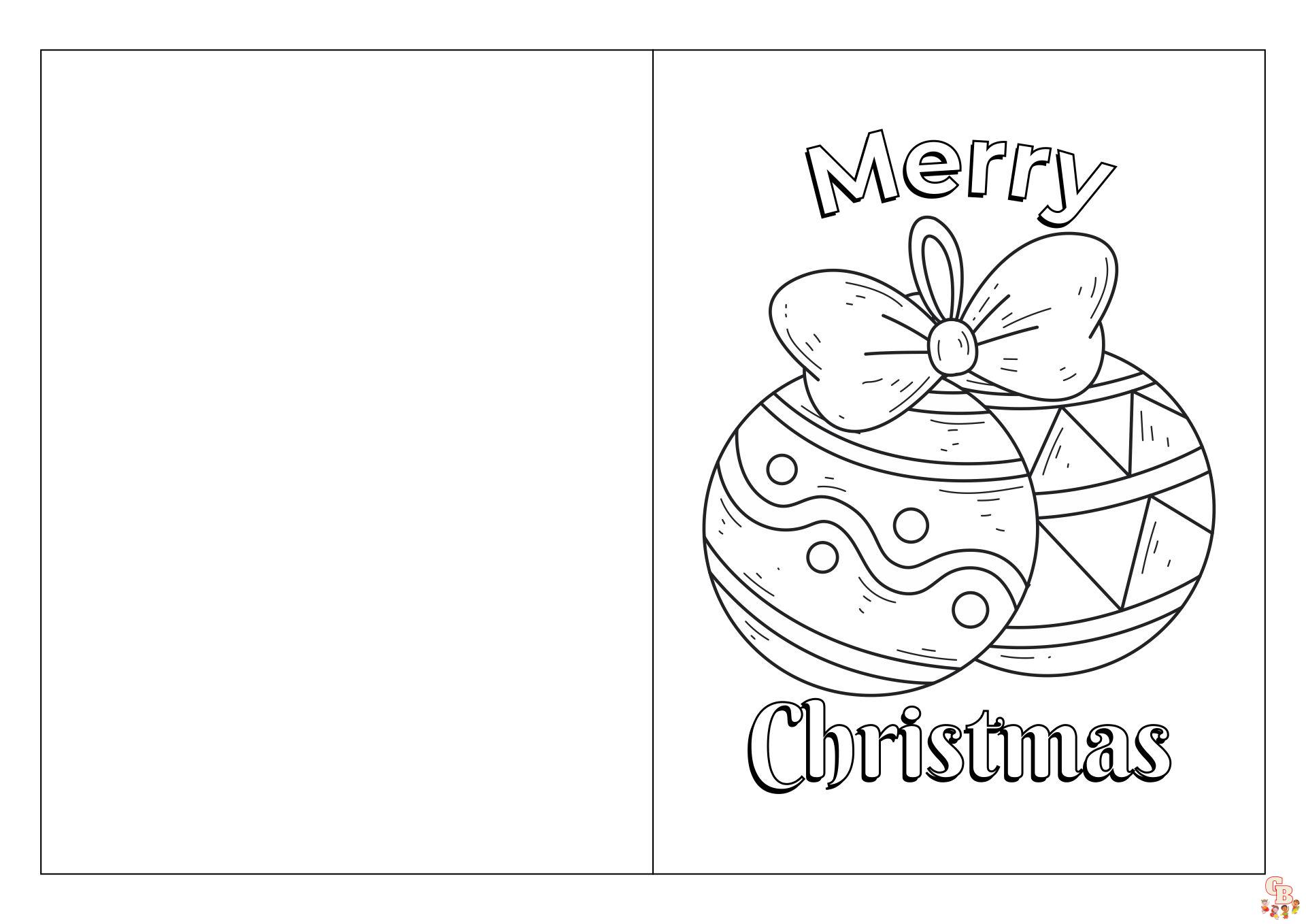 Christmas cards coloring pages free for kids