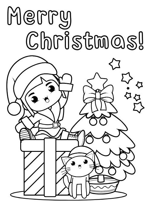 Printable christmas cards to color for kids