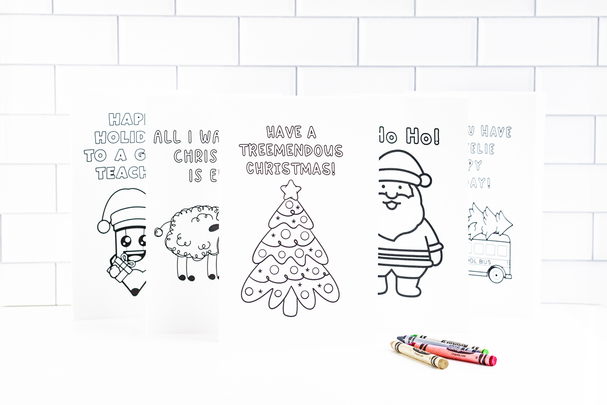 Free printable christmas cards to lor for kids