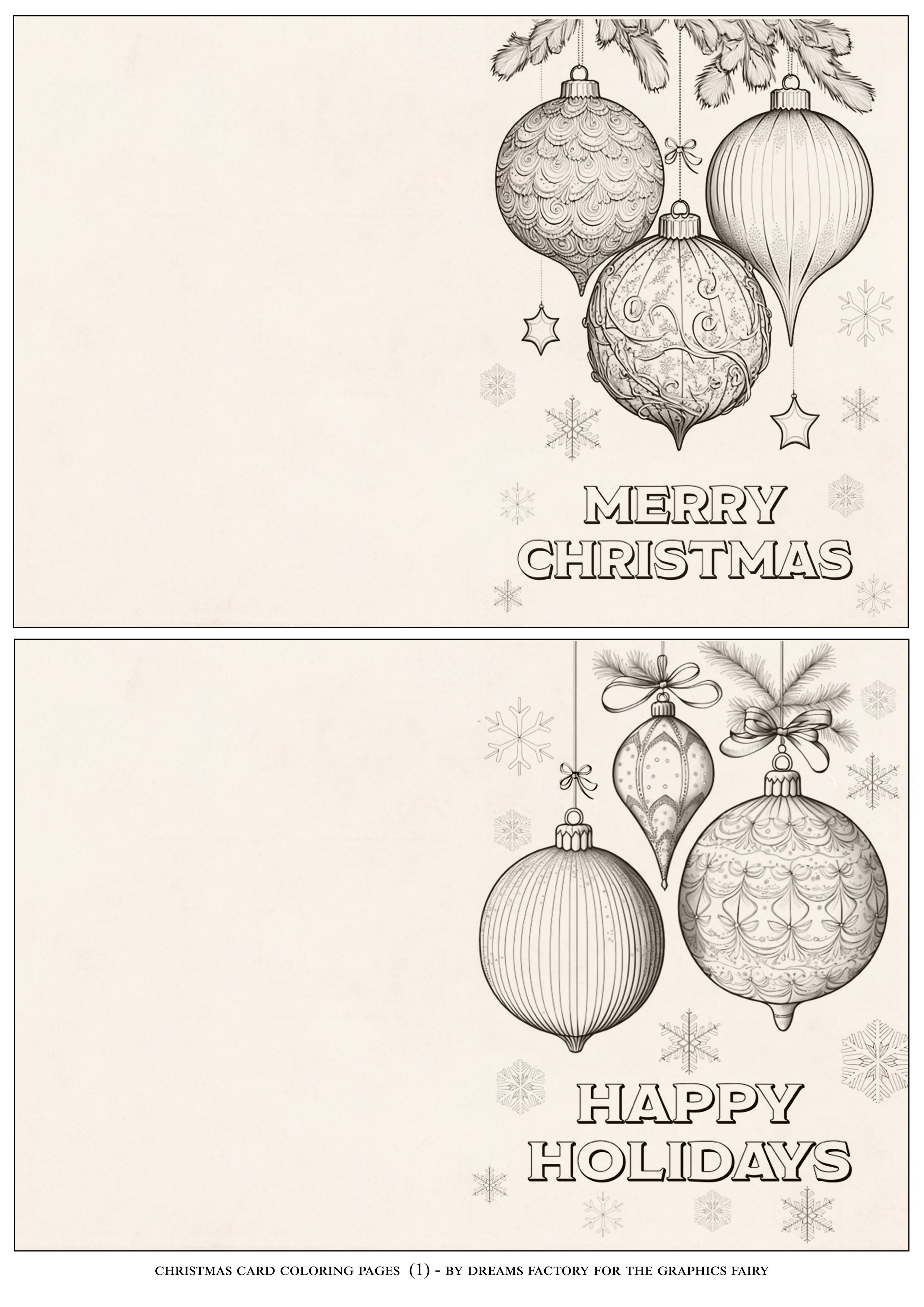 Christmas card coloring pages