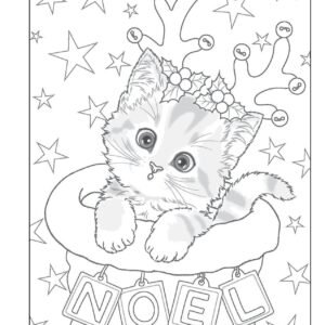 Christmas cats coloring pages printable for free download