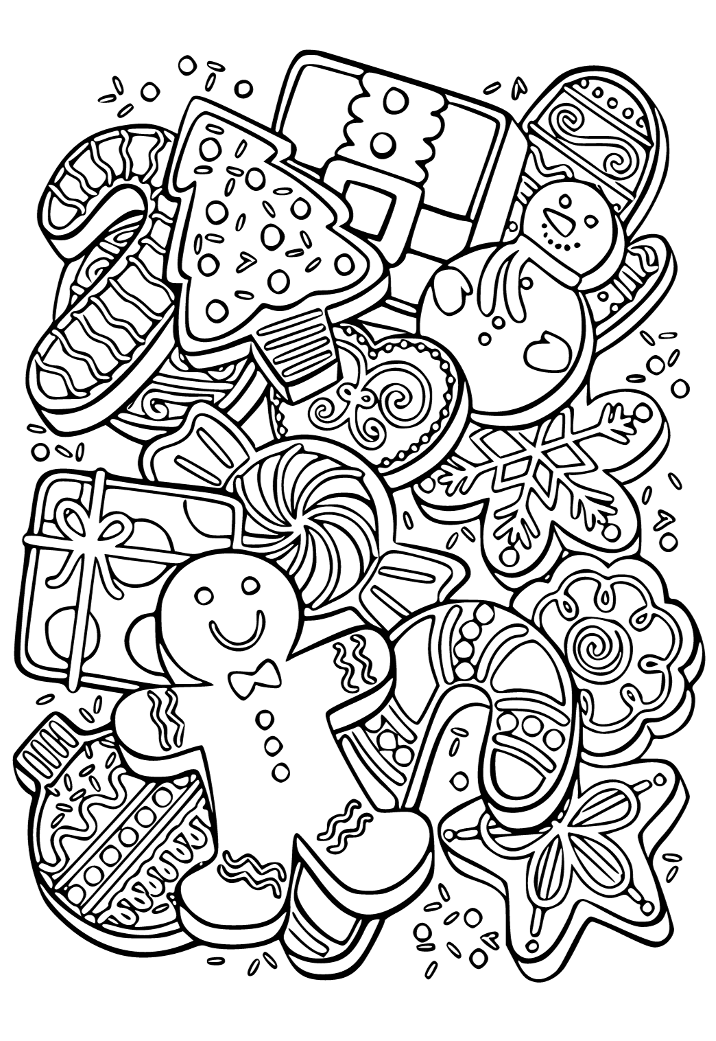 Free printable cookie background coloring page for adults and kids