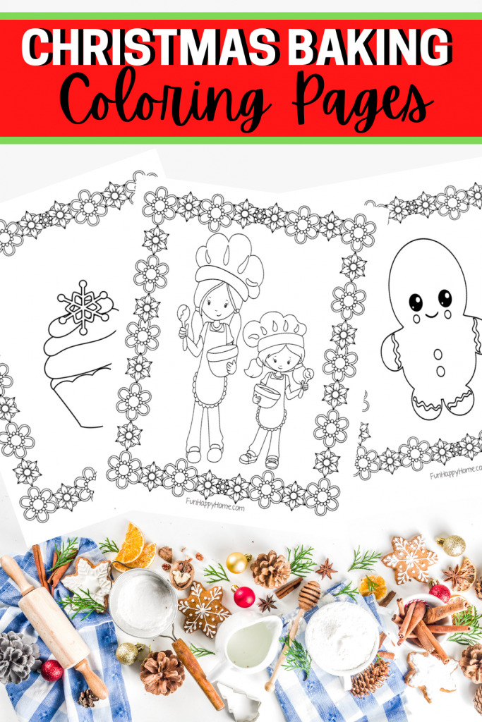 Printable christmas baking coloring pages