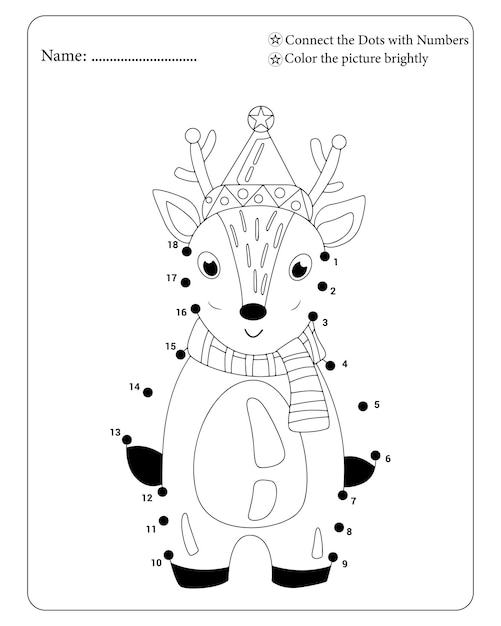 Premium vector dot to dot christmas coloring page