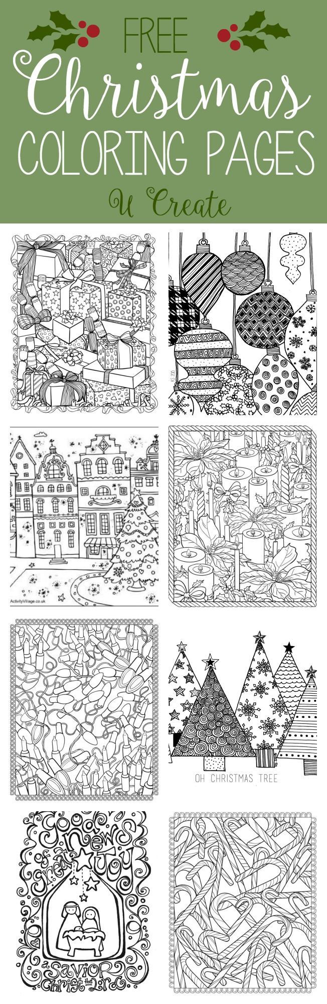 Free christmas adult coloring pages