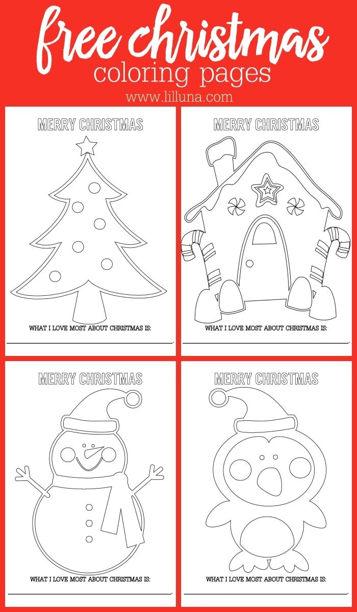 Free christmas coloring sheets lil luna