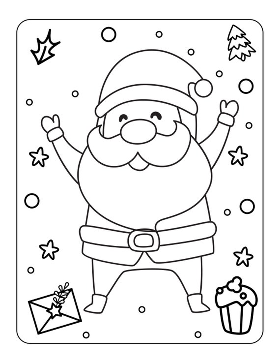 Santa claus christmas coloring pages for kids christmas printables christmas activities road trips preschool school age kids printable