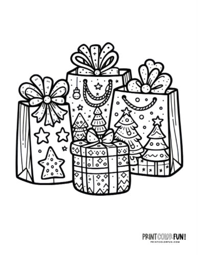 Christmas present clipart coloring pages plus quick easy activities you can do with em at