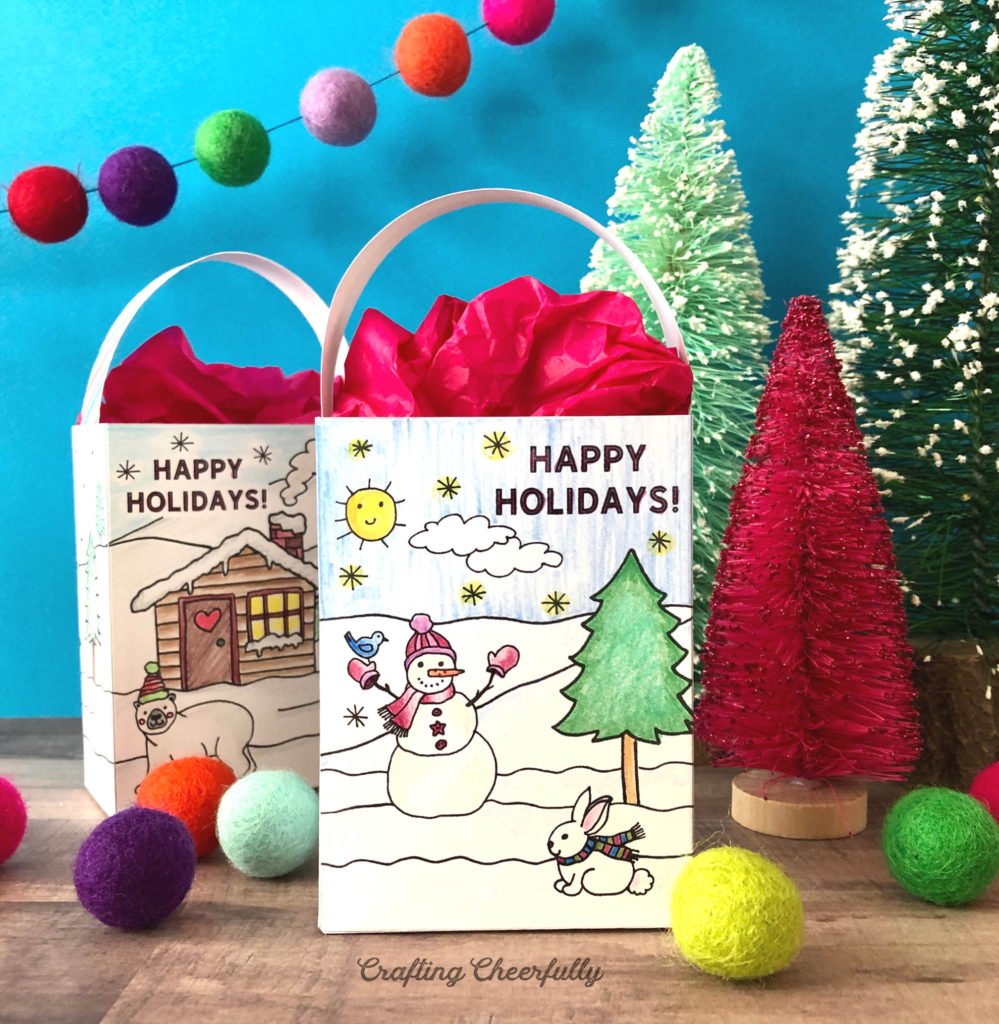 Printable holiday gift bag