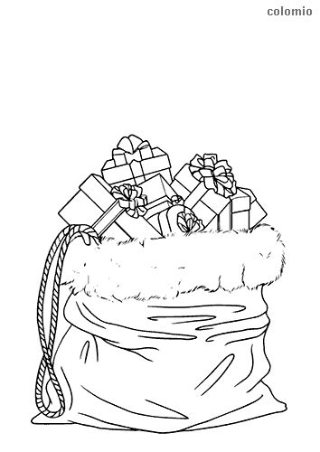 Bag of gifts coloring page weihnachten zum ausmalen weihnachtsmotive zum ausdrucken weihnachtsmotive zum ausmalen