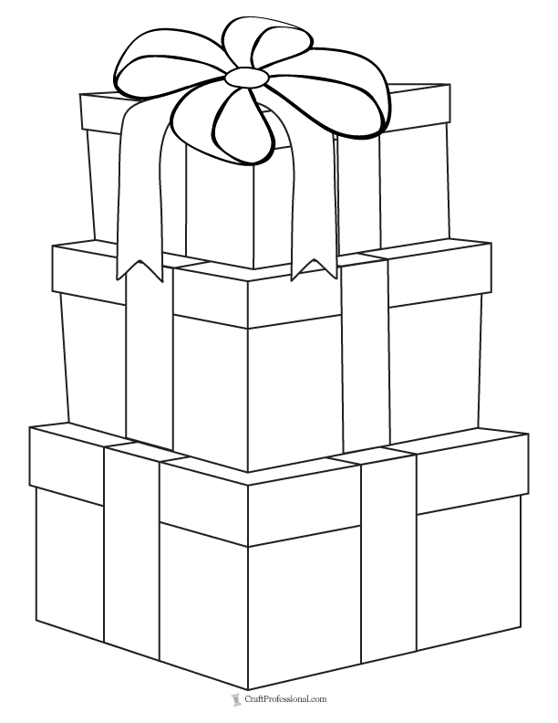 Christmas gift coloring pages