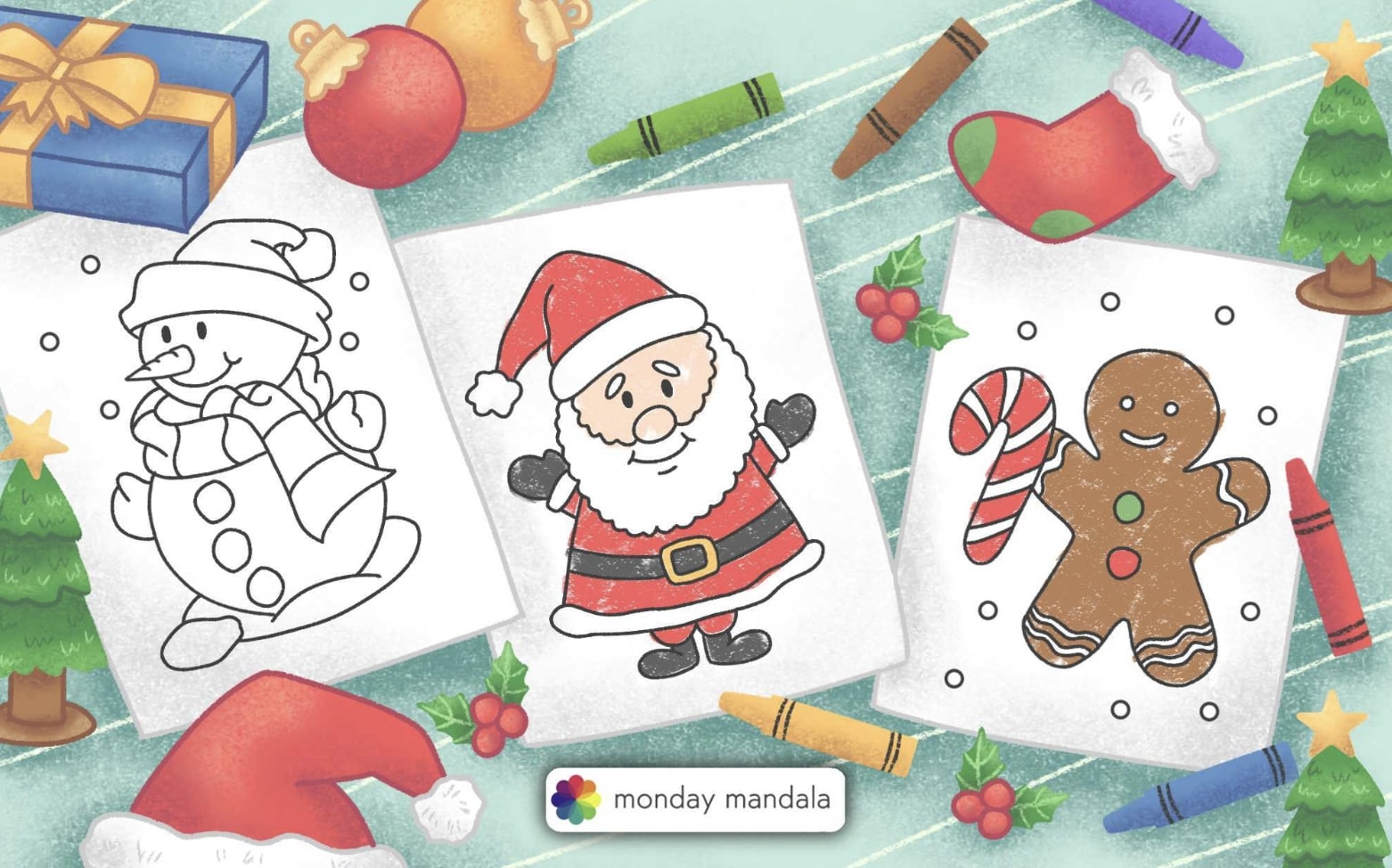 Christmas coloring pages free pdf printables