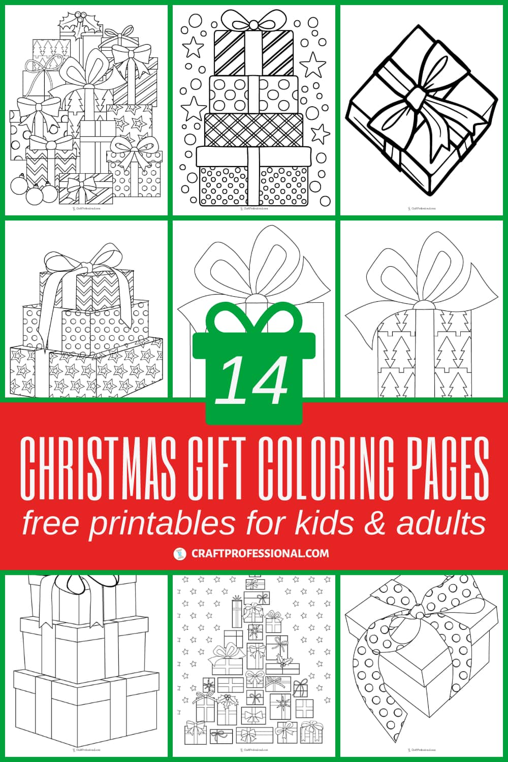 Christmas gift coloring pages