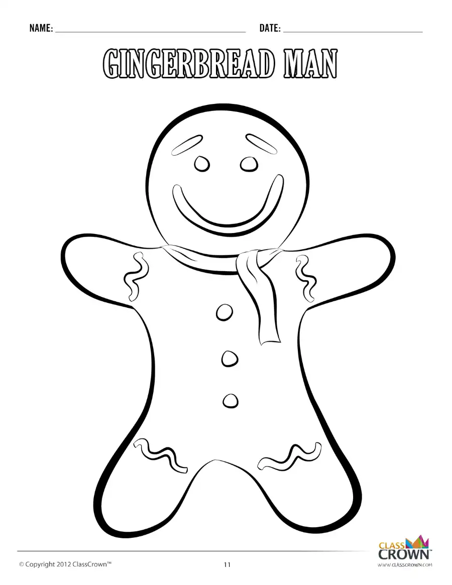 Gingerbread man coloring page