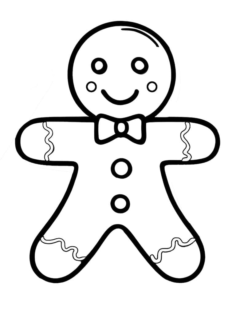 Gingerbread christmas coloring pages for kids free printable