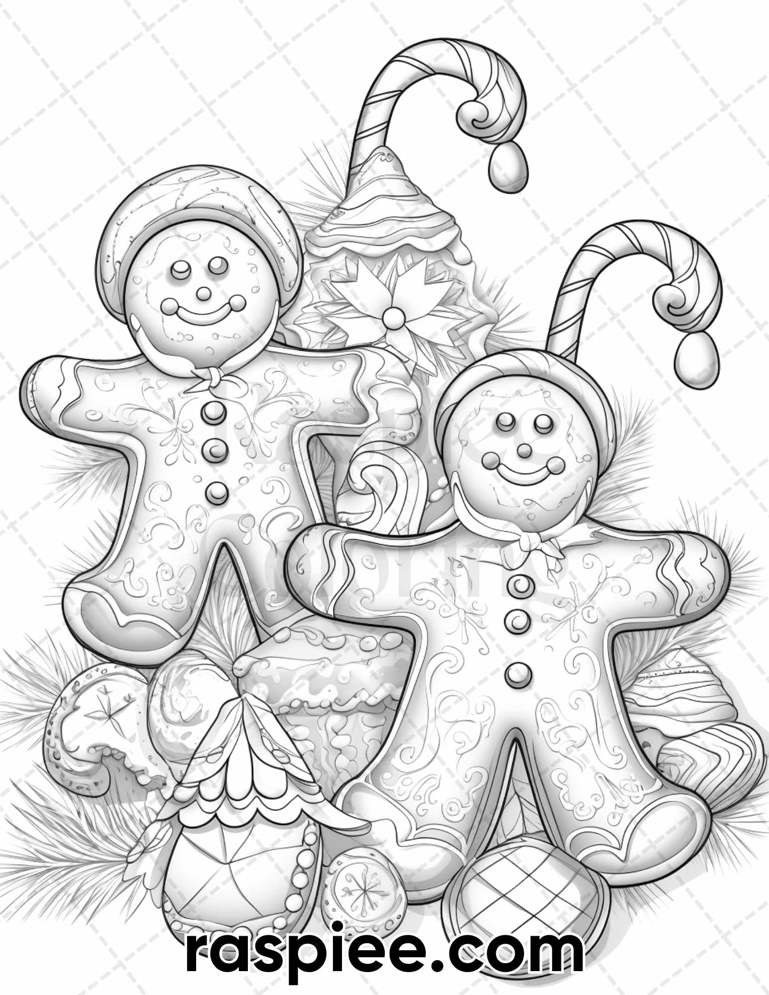 Christmas desserts grayscale coloring pages for adults printable p â coloring