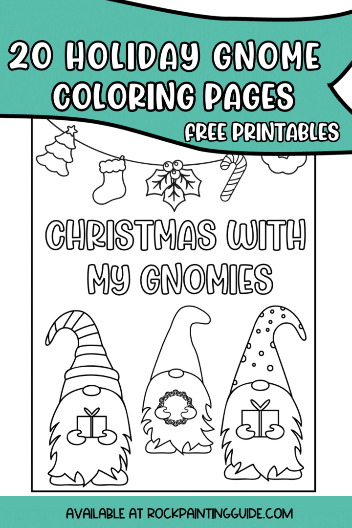 Cute christmas gnome coloring pages free printables