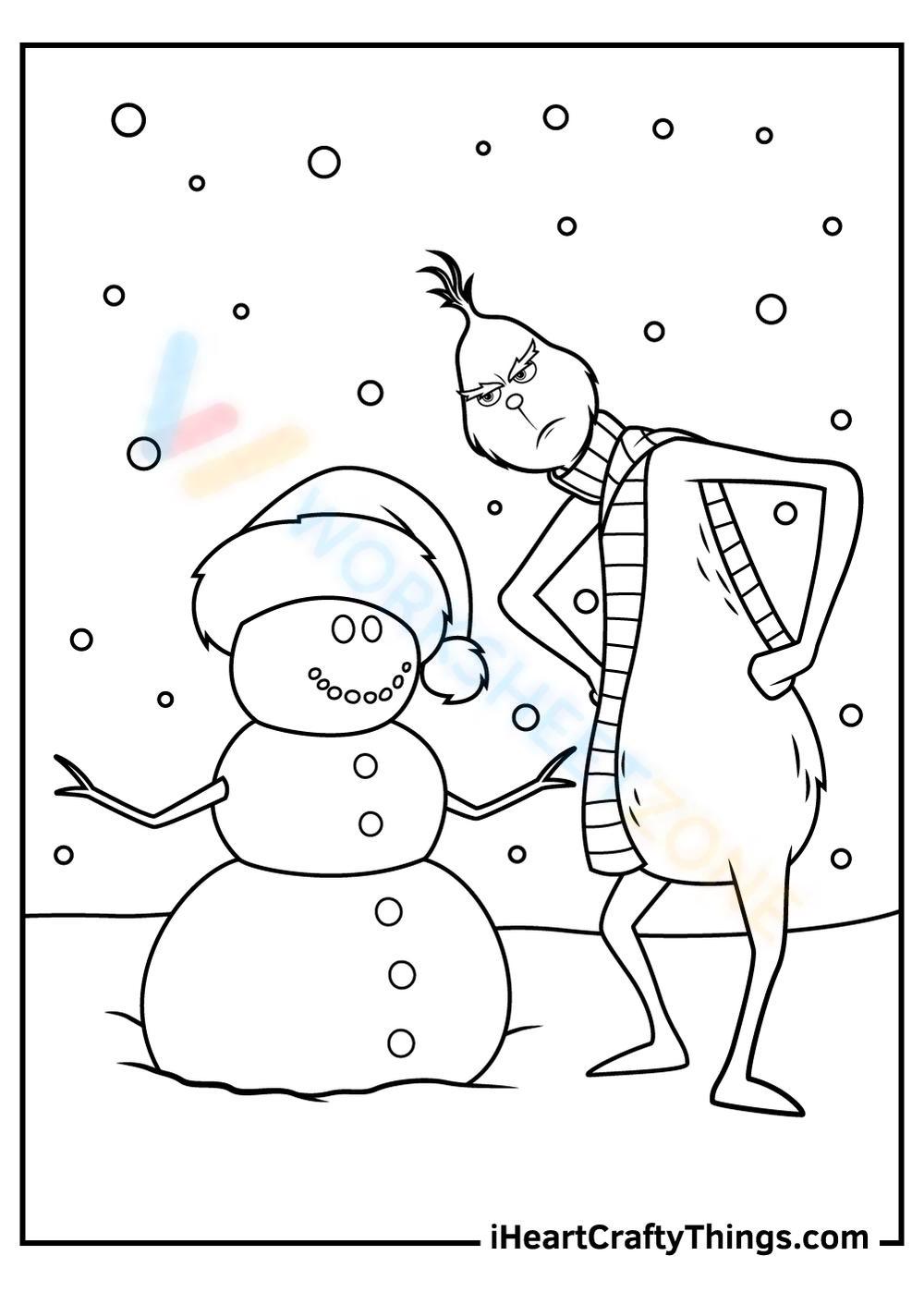 Free printable grinch coloring pages for kids