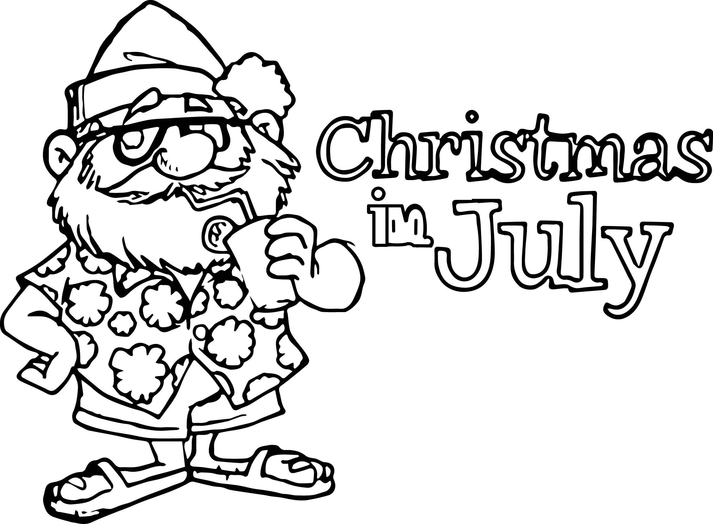 Christmas in july coloring pages