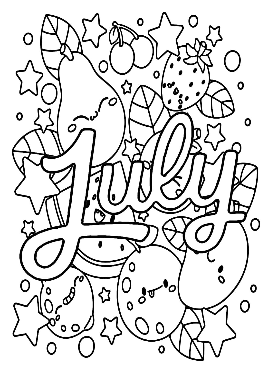 July image coloring page